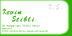 kevin stibli business card